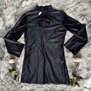 Vtg black mod go go dancer costume mini dress